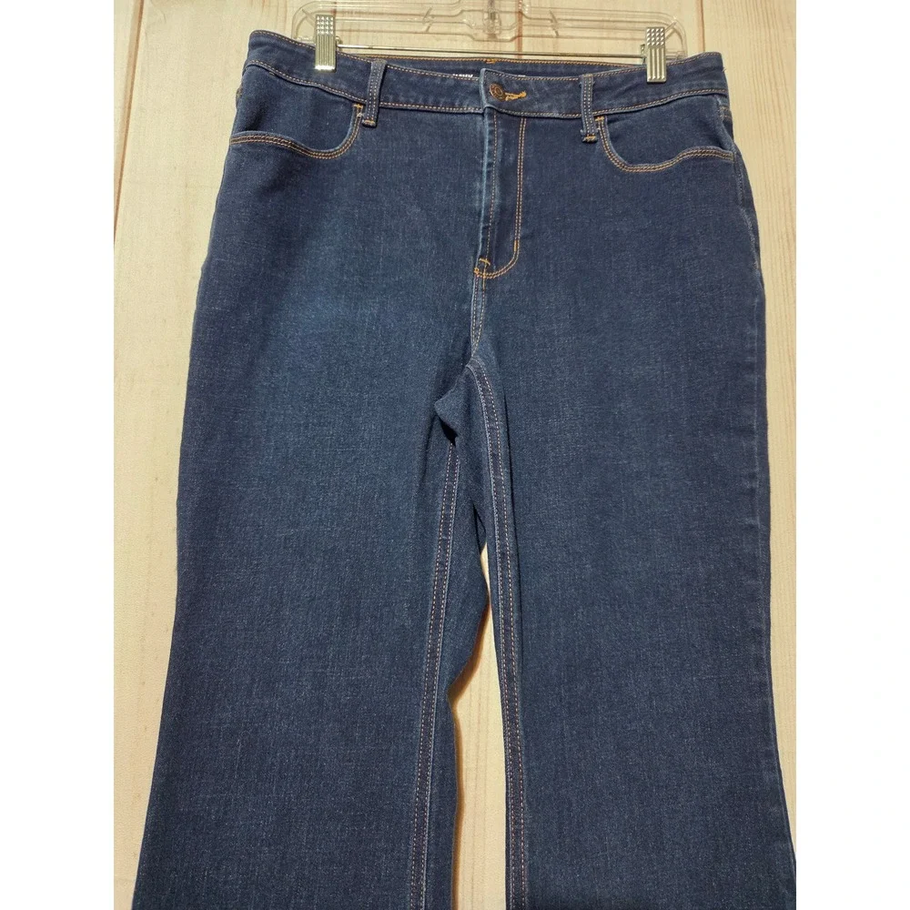 Old Navy Wow Flare Jeans Womens‎ 12 Dark Wash High Rise Denim Blue Pants